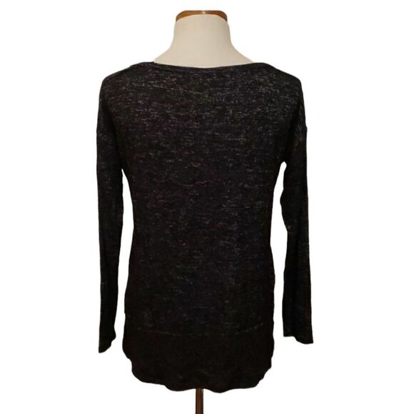 Bobeau Womens Long‎ Sleeve Heathered Tunic Top Raven Black Mix Size XS NWOT - Picture 2 of 4